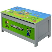 Minecraft Storage Chest - Wooden Box, Toys-Games-Clothes, Seating & Organization, Minecraft Scene, Game Themed Decor, 23.6 x 12.6 x 11.8", Licensed