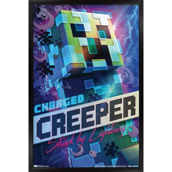 Minecraft - Struck Wall Poster, 14.725" x 22.375", Framed