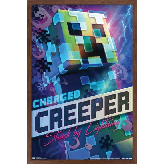 Minecraft - Struck Wall Poster, 14.725" x 22.375", Framed