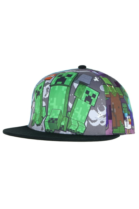 Minecraft Sublimated Allover Character Scenes Design Adult Adjustable Snapback Hat Baseball Cap OSFM