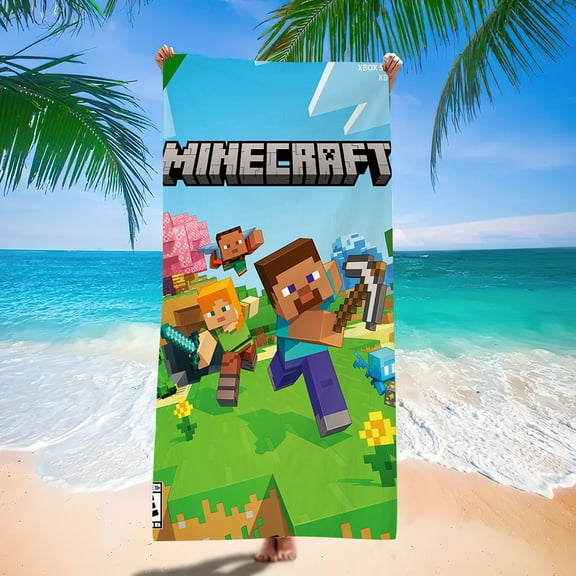 Minecraft Super Soft Towel 28 x 55 Inch Gaming Theme for Kids & Teens