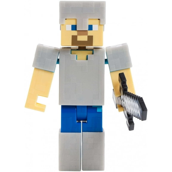 Minecraft Survival Mode Steve with Iron Armor Figure