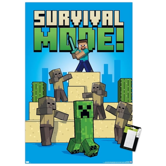 Minecraft - Survival Mode Wall Poster, 22.375" x 34"