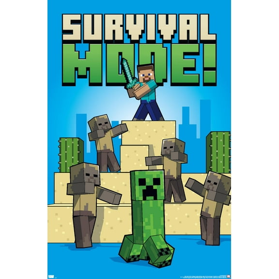 Minecraft - Survival Mode Wall Poster, 22.375" x 34"