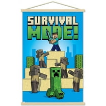 Minecraft - Survival Mode Wall Poster with Magnetic Frame, 22.375" x 34"