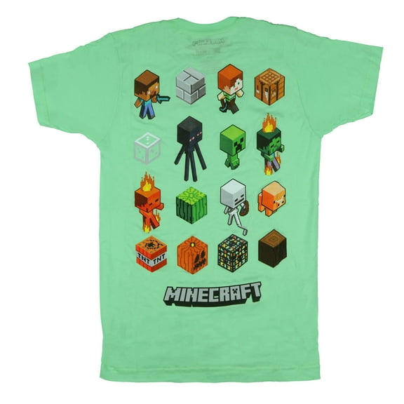 Minecraft T-Shirt Men's Game Essentials Grid Two-Sided Adult Graphic Tee