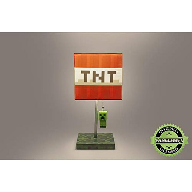 Minecraft TNT Block 14-Inch Desk Lamp with 3D Creeper Puller | LED Lamp