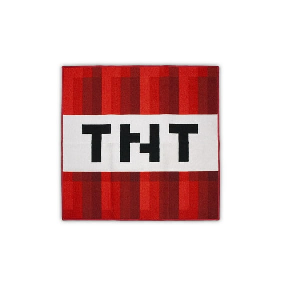 Minecraft TNT Block Area Rug | TNT Block Minecraft Rug | 39-Inch Square Area Rug