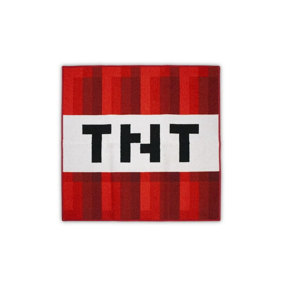 Minecraft TNT Block Area Rug | TNT Block Minecraft Rug | 39-Inch Square Area Rug