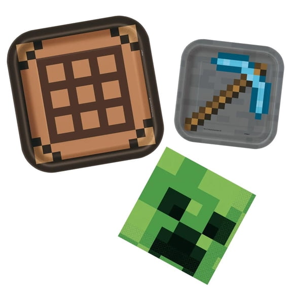 Minecraft Tableware Decorating Set for 8 Guests
