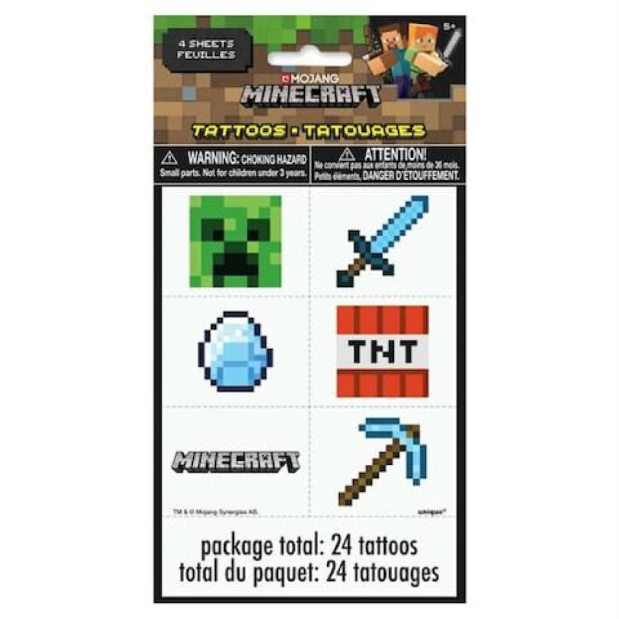 Tattoo Childrens 8 Sheets Temporary Tattoo Set Boys Minecraft Tattoos for  Childrens Birthday Party Party Bags SkinFriendly Temporary Childrens  Tattoos  Amazonde Toys