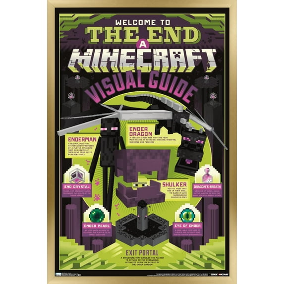 Minecraft - The End Wall Poster, 14.725" x 22.375", Framed