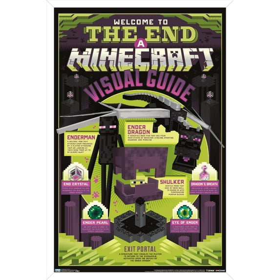 Minecraft - The End Wall Poster, 14.725" x 22.375", Framed