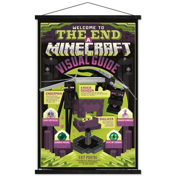 Minecraft - The End Wall Poster with Wooden Magnetic Frame, 22.375" x 34"
