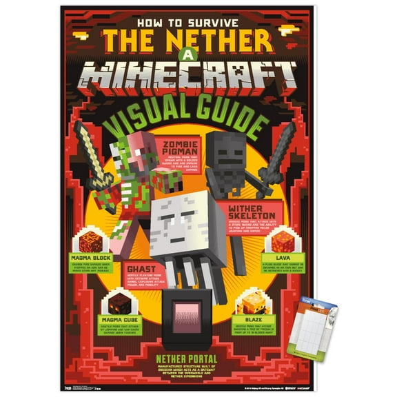 Minecraft - The Nether Wall Poster, 14.725" x 22.375"