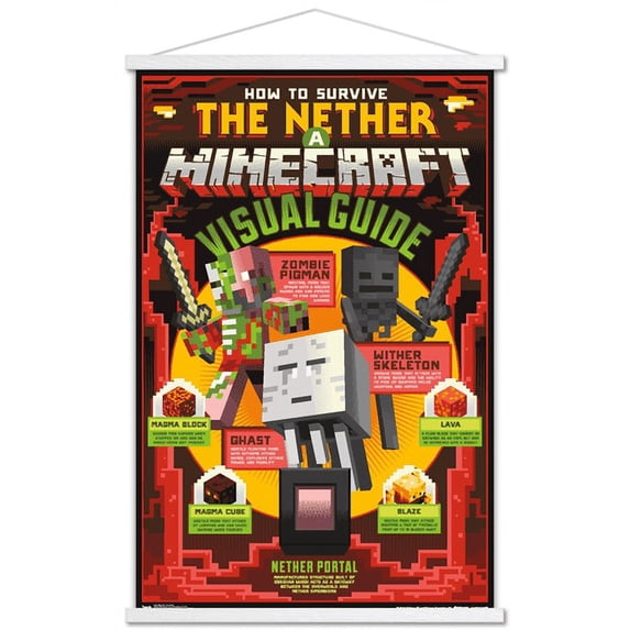 Minecraft - The Nether Wall Poster with Magnetic Frame, 22.375" x 34"