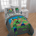 thumbnail image 1 of Minecraft Time to Fight 4 Piece Twin Size Kids Quilt Set, 1 of 5