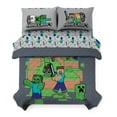 thumbnail image 1 of Minecraft Time to Fight 5 Piece Queen Size Kids Quilt Set, 1 of 4