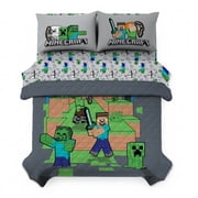 Minecraft Time to Fight 5 Piece Queen Size Kids Quilt Set