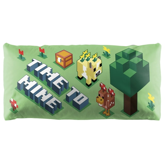 Minecraft Time to Mine Extra Large Reversible Body Pillow, 48 x 20