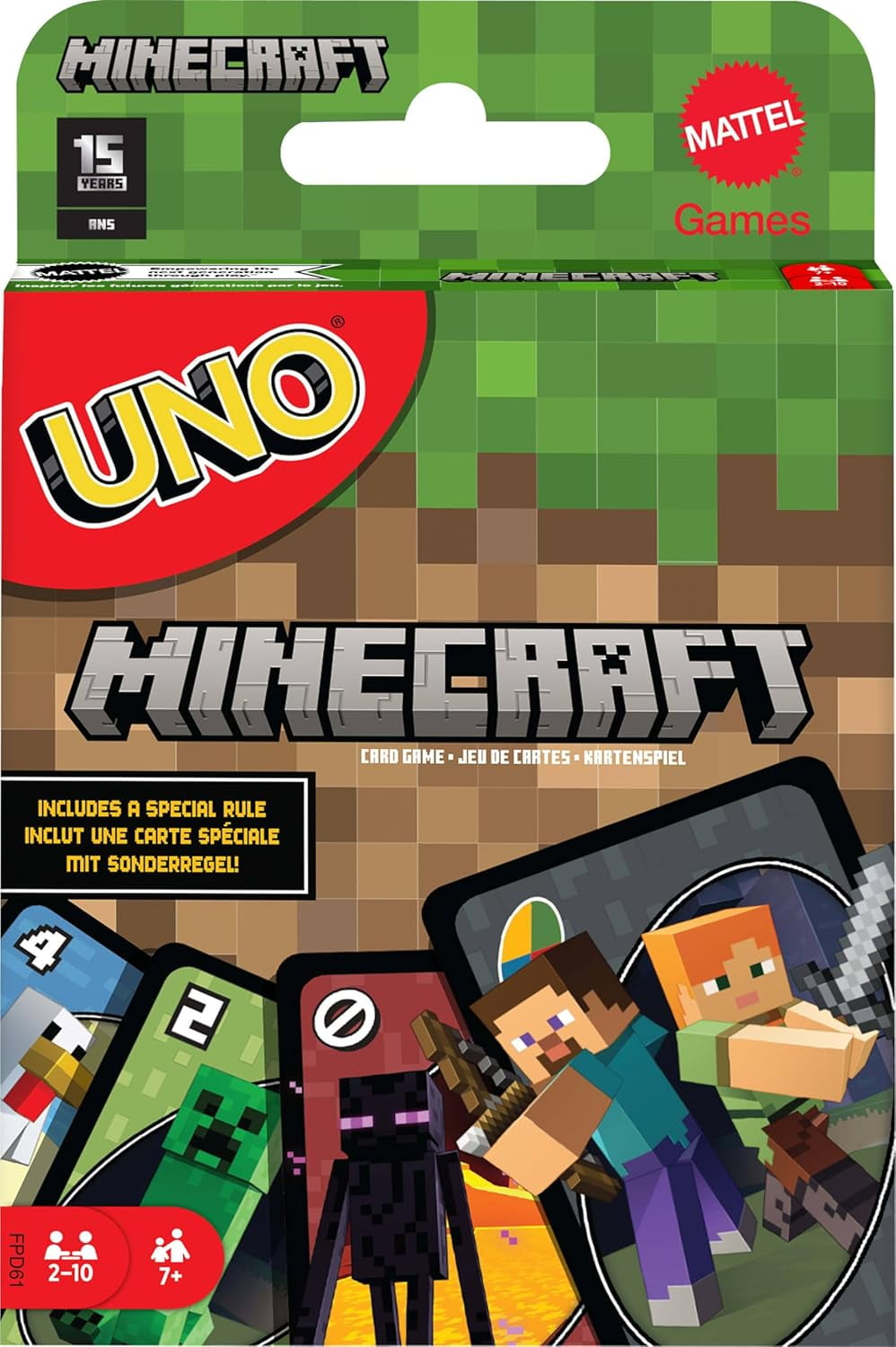 Minecraft UNO Card Game - Family Fun Mattel Classic