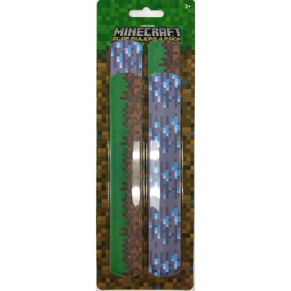 Minecraft Unisex Multi-Color Slap Bracelet Party Favors, 4 Count