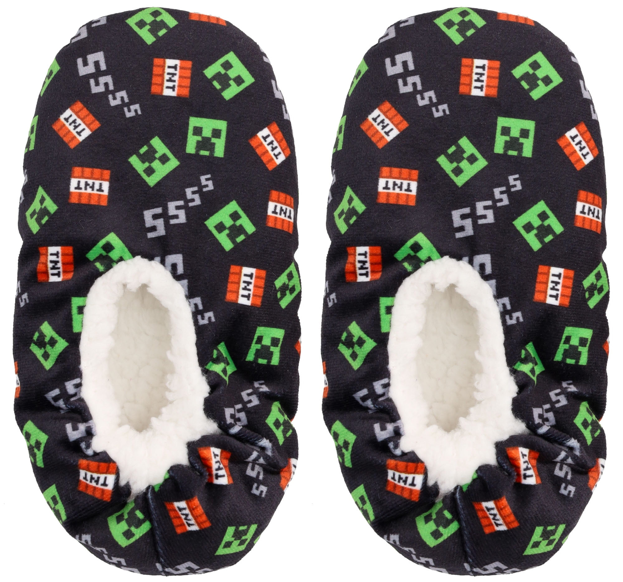 Minecraft Unisex Sock Slippers for Kids, Black L - Walmart.com