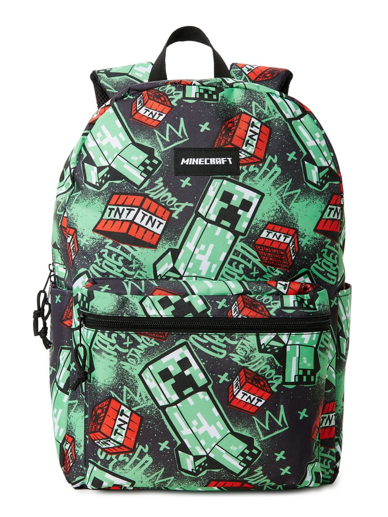 Minecraft Unisex TNT Printed Backpack Green Black - Walmart.com