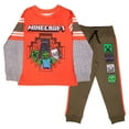 thumbnail image 1 of Minecraft Video Game 2-Piece Set, Boys Long Sleeve Active Mesh T-Shirt & Pants 2-Pack Bundle Set, 1 of 7