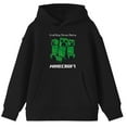 thumbnail image 1 of Minecraft Video Game Alpha Youth Boys Black Hooded Sweatshirt - L, 1 of 2