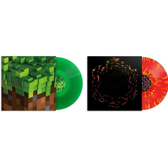 Minecraft Vinyl Record Albums: Alpha & Beta Collection - Transparent Green and Red Orange/Yellow Splatter - Music & Performance - Vinyl