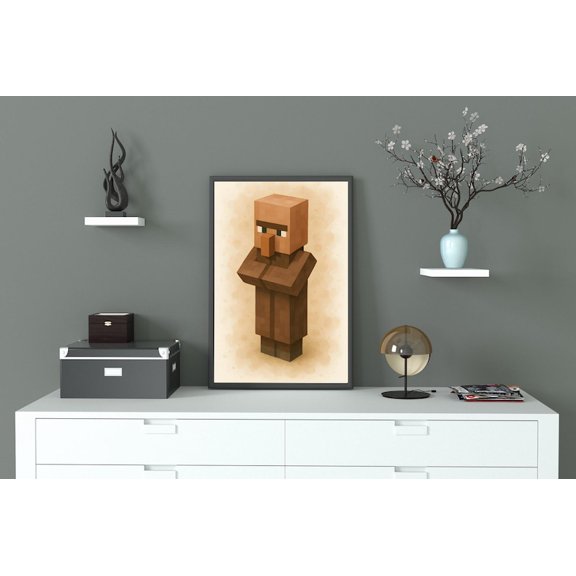 Minecraft Wall Art Cartoon Poster – Fun Pixel Gaming Print 8x12 UNFRAMED