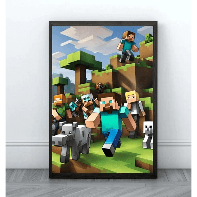 Minecraft Wall Art Poster and Canvas, Nursery Decor, Creeper, Enderman ...