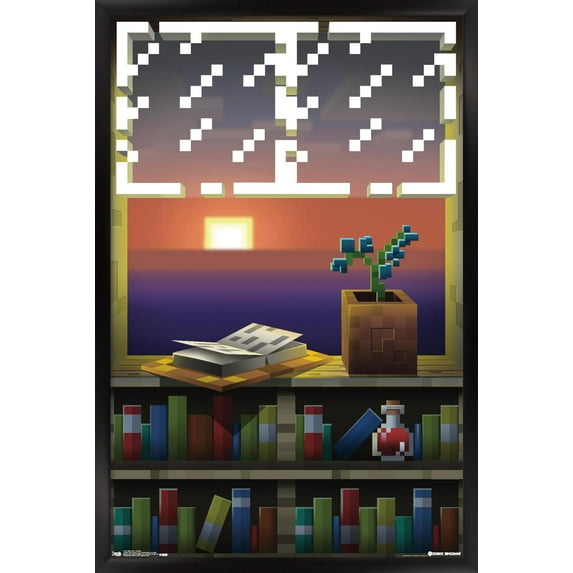 Minecraft - Window Wall Poster, 14.725" x 22.375", Framed
