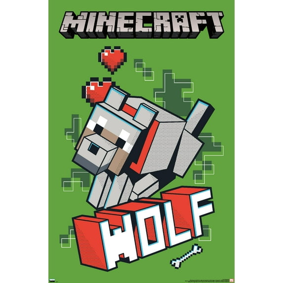 Minecraft - Wolf Wall Poster, 14.725" x 22.375"