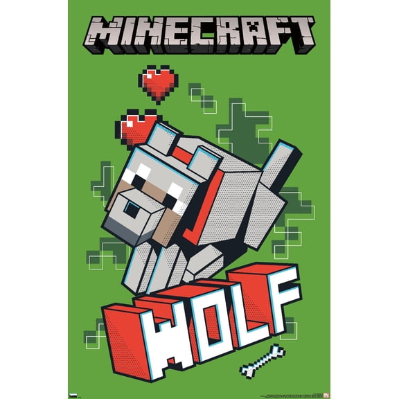 Minecraft - Wolf Wall Poster, 14.725" x 22.375"