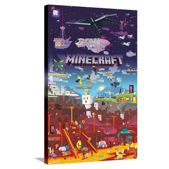Minecraft - World Beyond Canvas Wall Poster, 22.375" x 34"