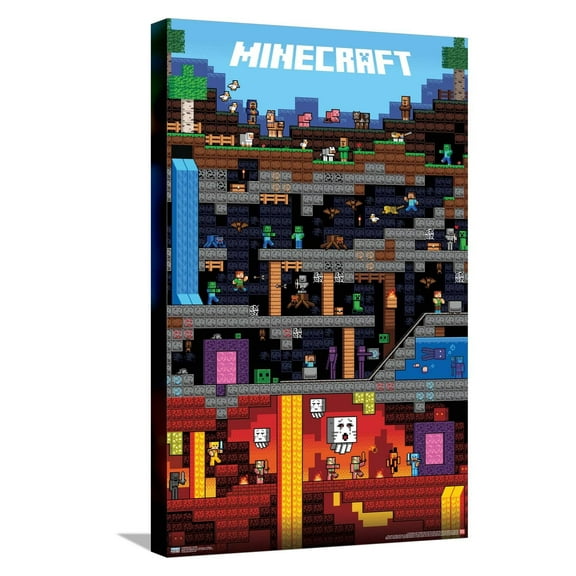 Minecraft - Worldly Canvas Wall Poster, 14.725" x 22.375"