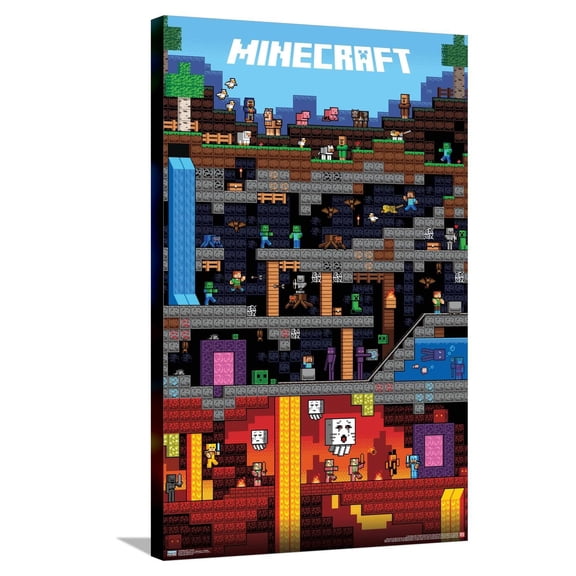 Minecraft - Worldly Canvas Wall Poster, 22.375" x 34"
