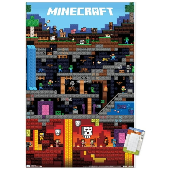 Minecraft - Worldly Wall Poster, 22.375" x 34"