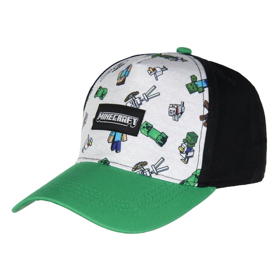 Minecraft Youth Hat Floating Mobs Creeper Skeleton Dog Chicken Snapback OSFM Cap