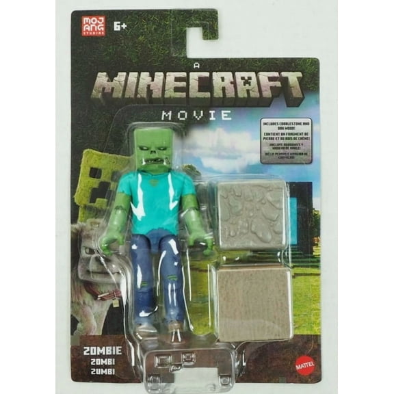 Minecraft Zombie Action Figure & Accessories, Toy Set Inspired by A Minecraft Movie