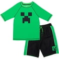 thumbnail image 1 of Minecraft Zombie Big Boys Rash Guard and Swim Trunks Outfit Set Little Kid to Big Kid, 1 of 5