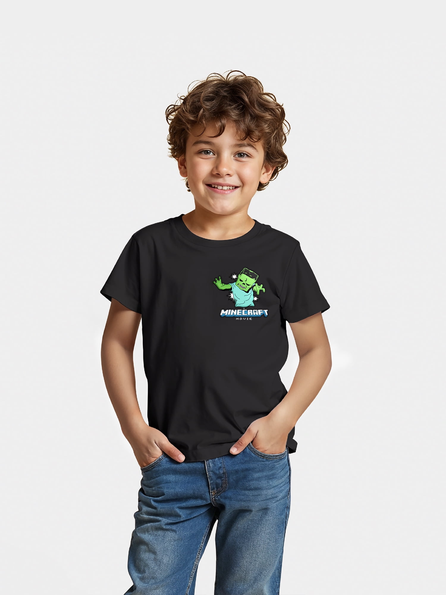 Minecraft Zombie, Graphic Short Sleeve T-Shirt, Boys, XS-XXL