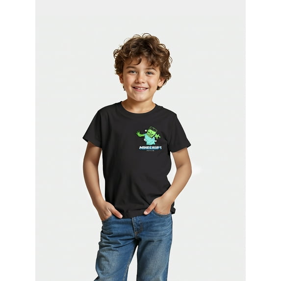 Minecraft Zombie, Graphic Short Sleeve T-Shirt, Boys, XS-XXL