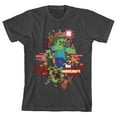 thumbnail image 1 of Minecraft Zombie Mixed Graphics Boy's Charcoal Heather T-shirt-Large, 1 of 2