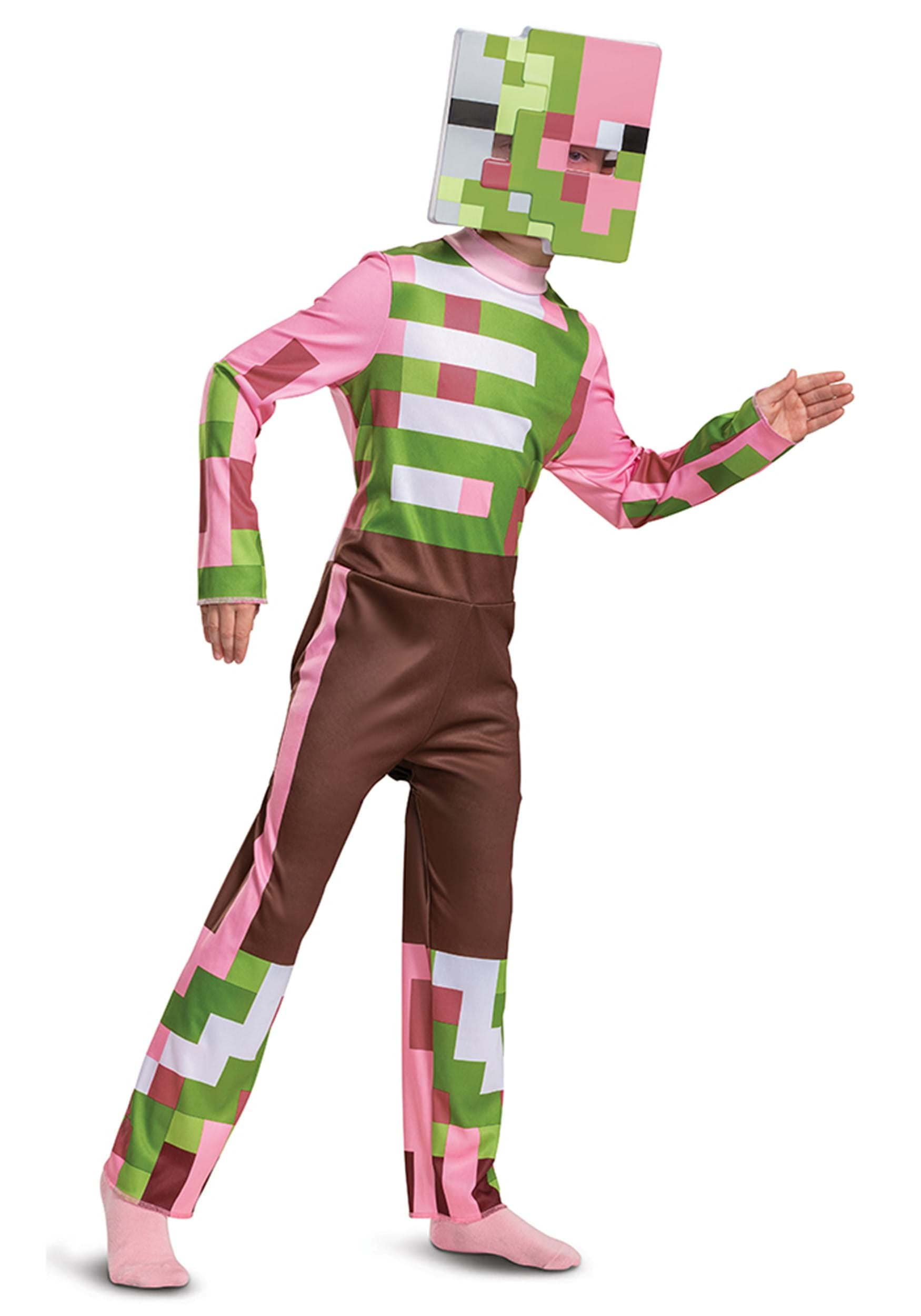  Creeper Classic Minecraft Costume, Green, Small (4-6