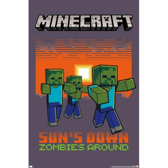 Minecraft - Zombies Around Wall Poster, 22.375" x 34"