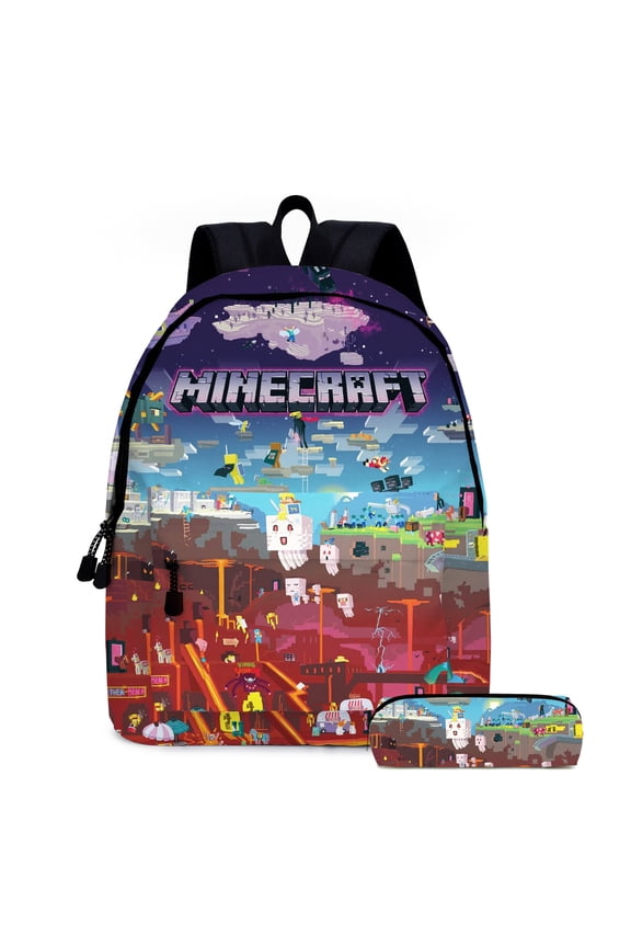 Minecraft cute 3D cartoon theme waterproof schoolbag, lightweight travel backpack, backpack