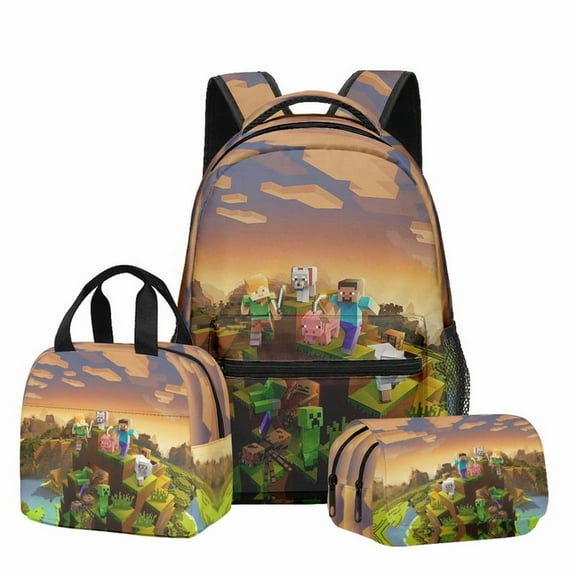 Minecraft cute 3D cartoon theme waterproof schoolbag, lightweight travel backpack, backpack